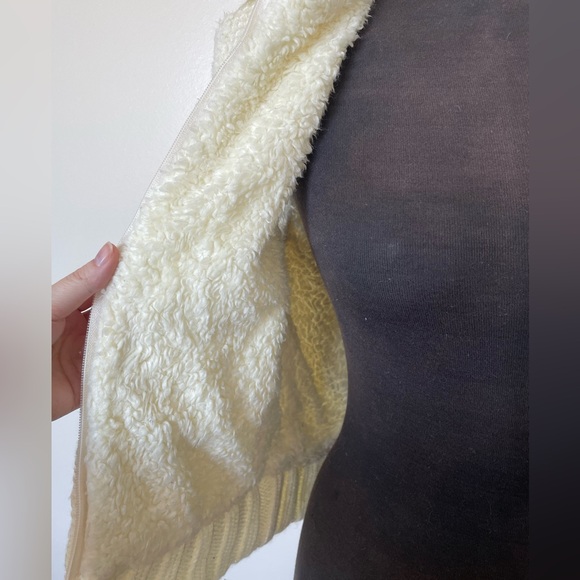 Vintage 70s snow bunny cream warm collared vest acrylic - Picture 5 of 8